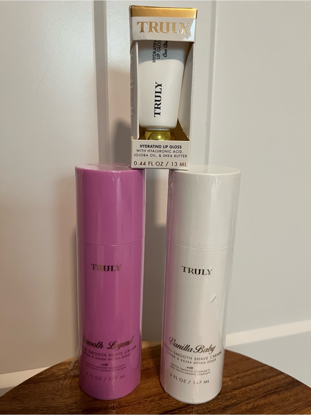 TRULY Hydrating High-Shine Lip Gloss & Two Shave Creams